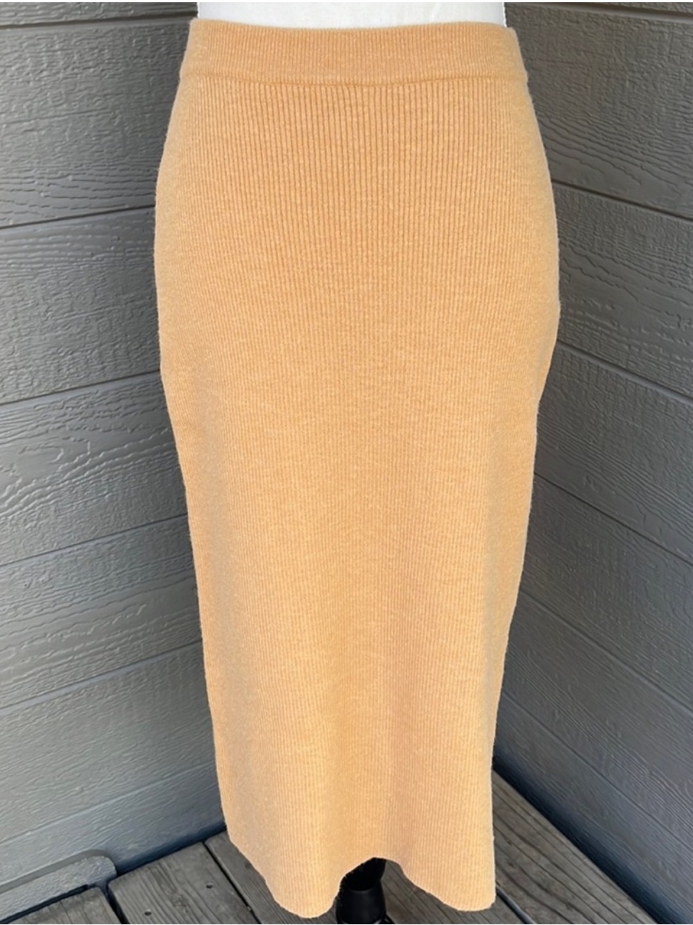 ROOLEE Dark Mustard Yellow Sweater Midi Skirt